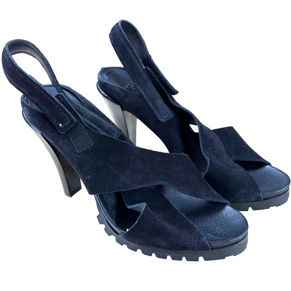 Pedro Garcia Yuval Slingback Sandal in Black Castoro Women's Size 41.5 (US 11.5) - Picture 1 of 9